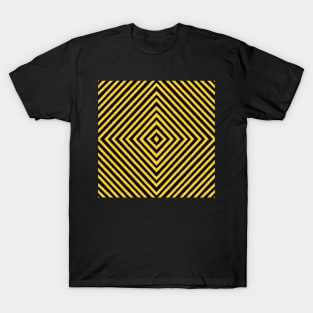 HIGHLY Visible Yellow and Black Line Kaleidoscope pattern (Seamless) 13 T-Shirt